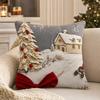 Plush Christmas Printed Decorative Sofa Throw Cover for Holiday Festive Home Decor