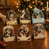 Weihnachtskarten-Bastelset DIY-Set, 3D Pop-Up Kunstperlen-Kunst Schneemann Feiertagsgrußkarten Weihnachtsmann Elch Kranz Karte, Handgemachtes Weihnachten für Familie und Freunde