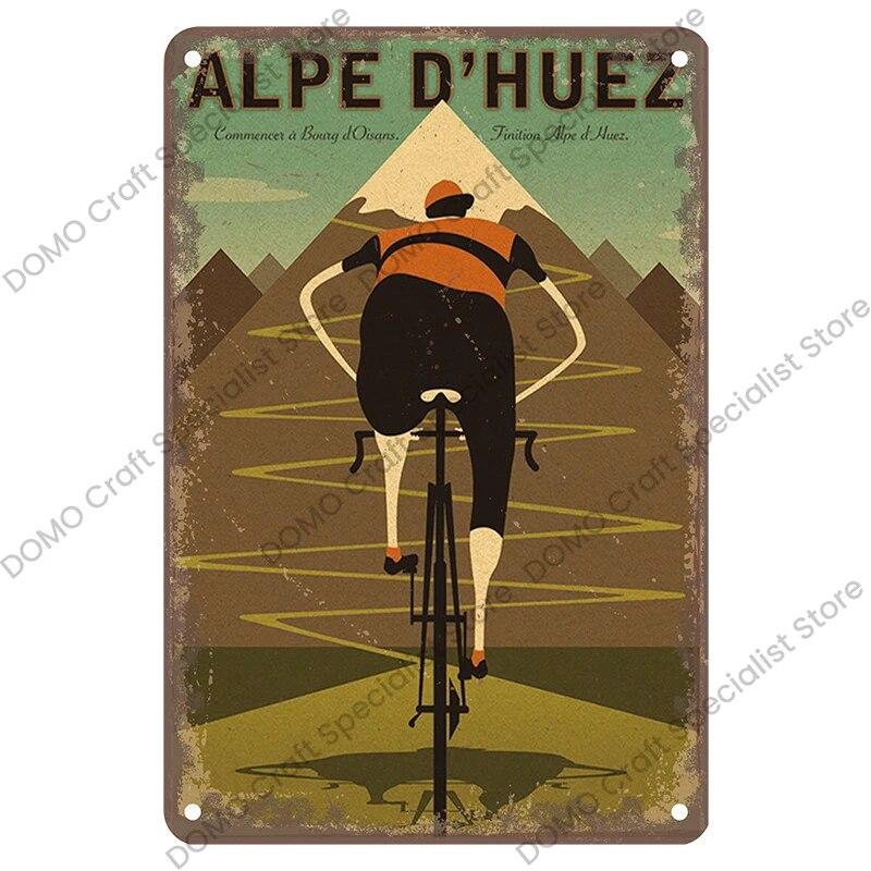 Hisun Tin Sign Vintage Bicycle Poster Metal Signs Plaque Retro Bike Cyclocross Metal Plate Tin Sign Garage House Wall Decor Xcm