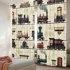 Set Of 2 Flat Printing Happy Christmas Fashion Curtains Trains Durable Polyester Fiber Party Decorations Perfect Vintage Made