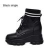 Fashion 9cm New Patent Microfiber Women Mid Calf Motorcycle Booties Platform Wedge Super Thick Spring Autumn Winter Fashion Shoes