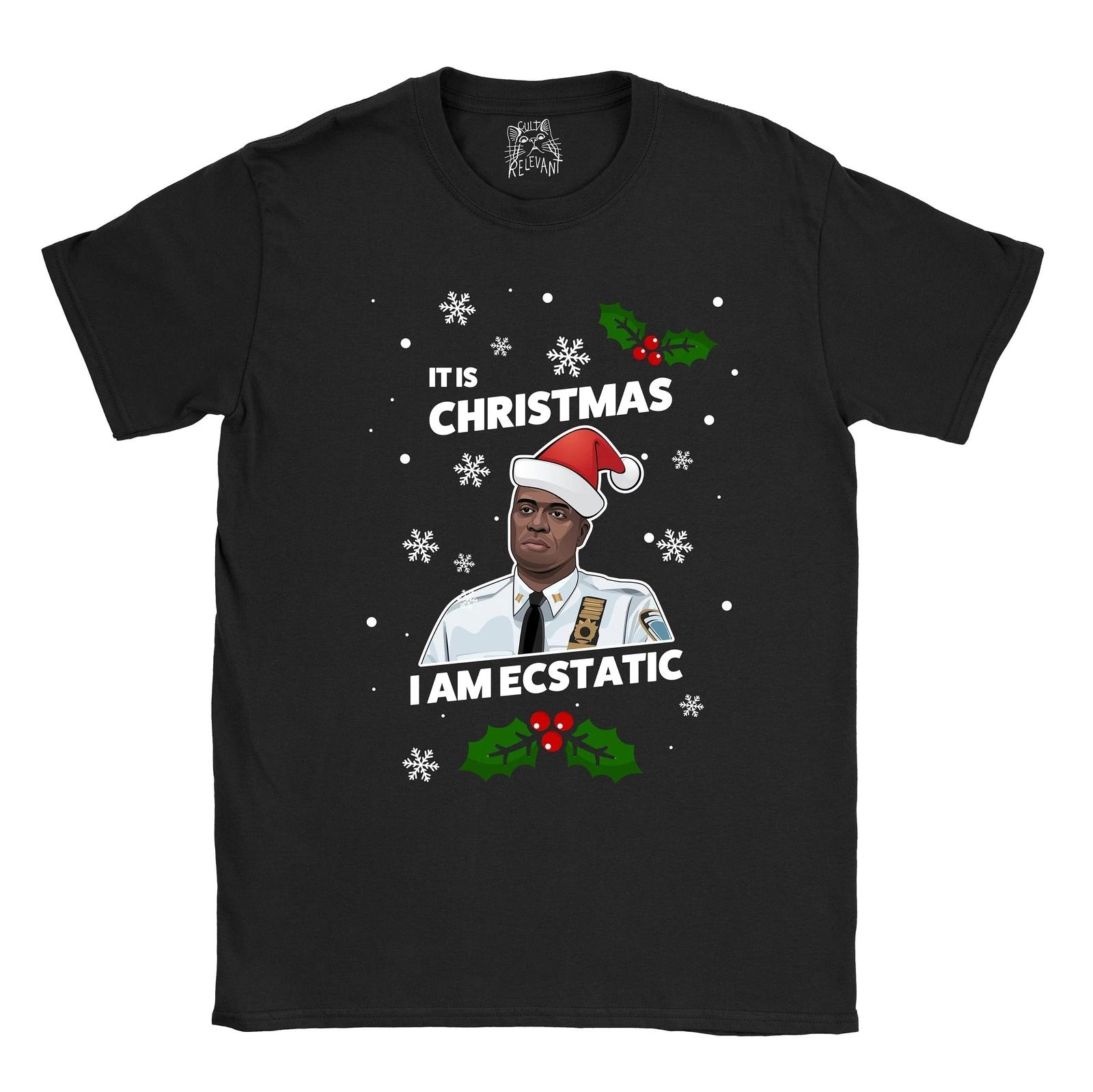 Brooklyn Nine-Nine Captain Holt Christmas T shirt It is Christmas I am Ecstatic S