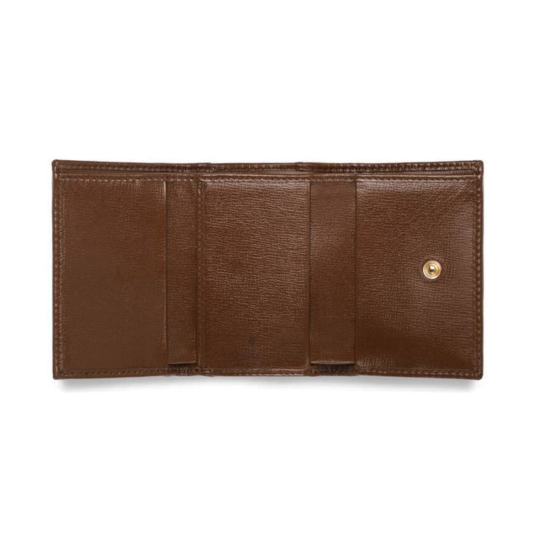 Gucci Horsebit 1955 Vintage Gold Buckle Logo Canvas And Leather Wallet Unisex Wallets Brown Ebony 644462-92TCG-8563