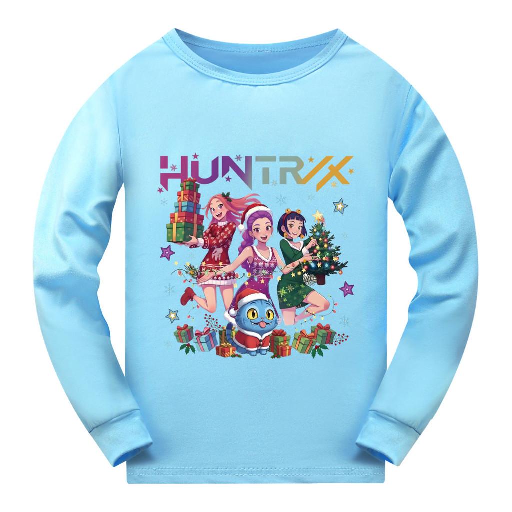 5084 Kids Girls Christmas New Year Rumi Zoey Mira Super Star Print Long Sleeves T-Shirt