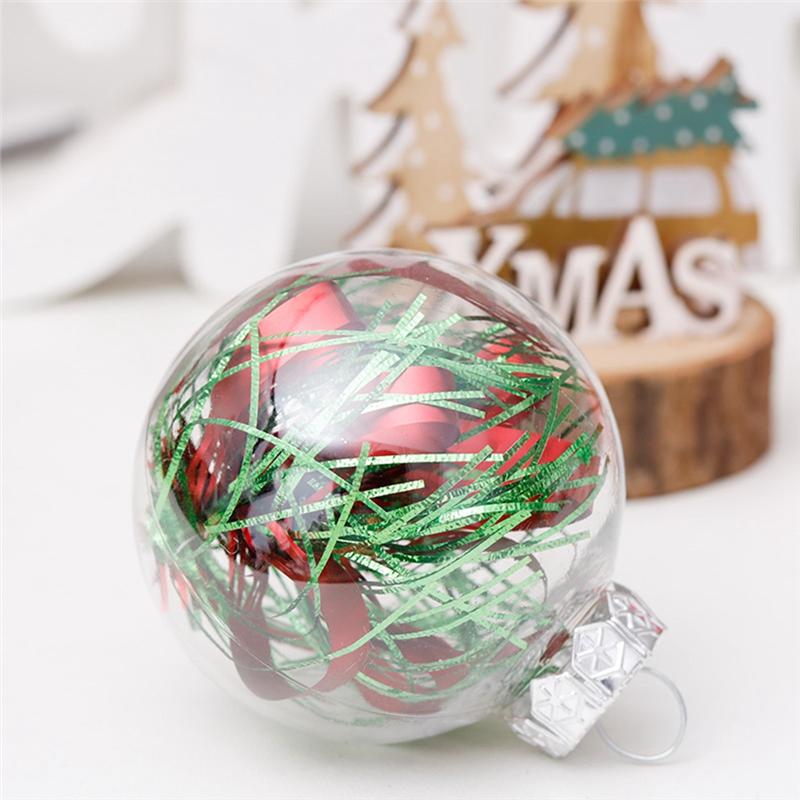 ABMH-30PCS Christmas Decorations 6Cm Transparent Ball Christmas Ball Set Christmas Tree Pendant
