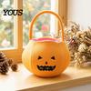 Kids Pumpkin Buckets Halloween Candy Bags for Kids, Reusable Trick or Treat Bucket, Cute Handbag with Handle Party Favors Portable Storage Pouches