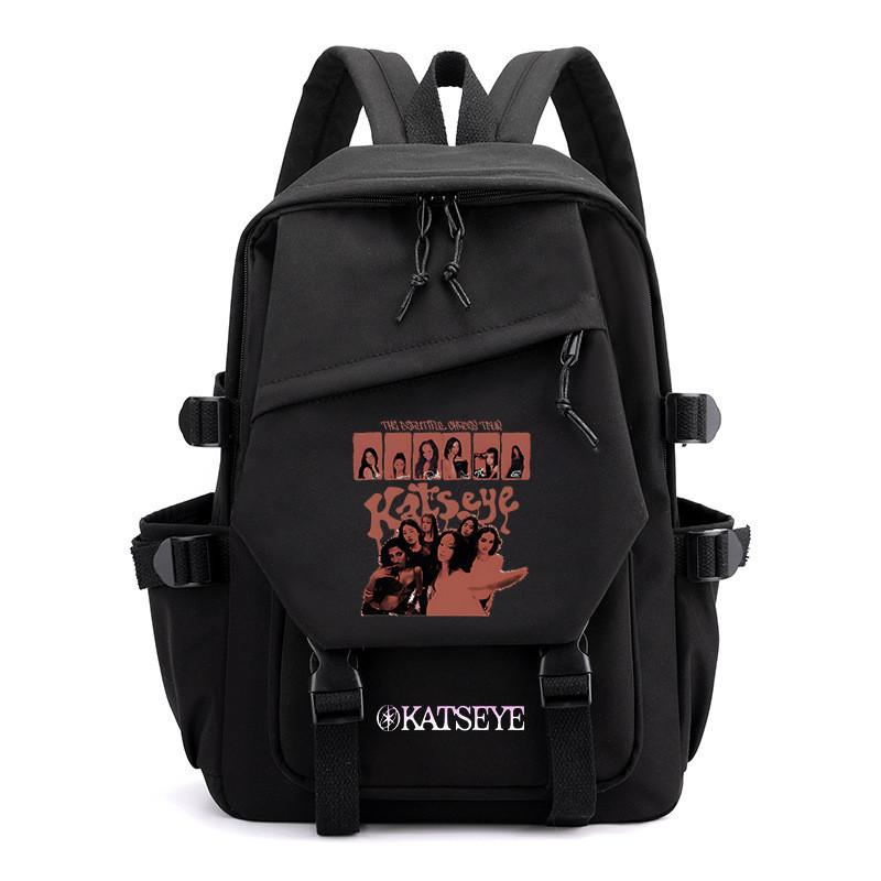 Unisex KATSEYE Printed Backpack Student School Waterproof Children Casual Canvas Nylon Bag