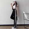 Women's Spring/Summer Plus Size Slimming Wide-Leg Straight Pants - Trendy High-Street Loose Casual Floor-Length Design