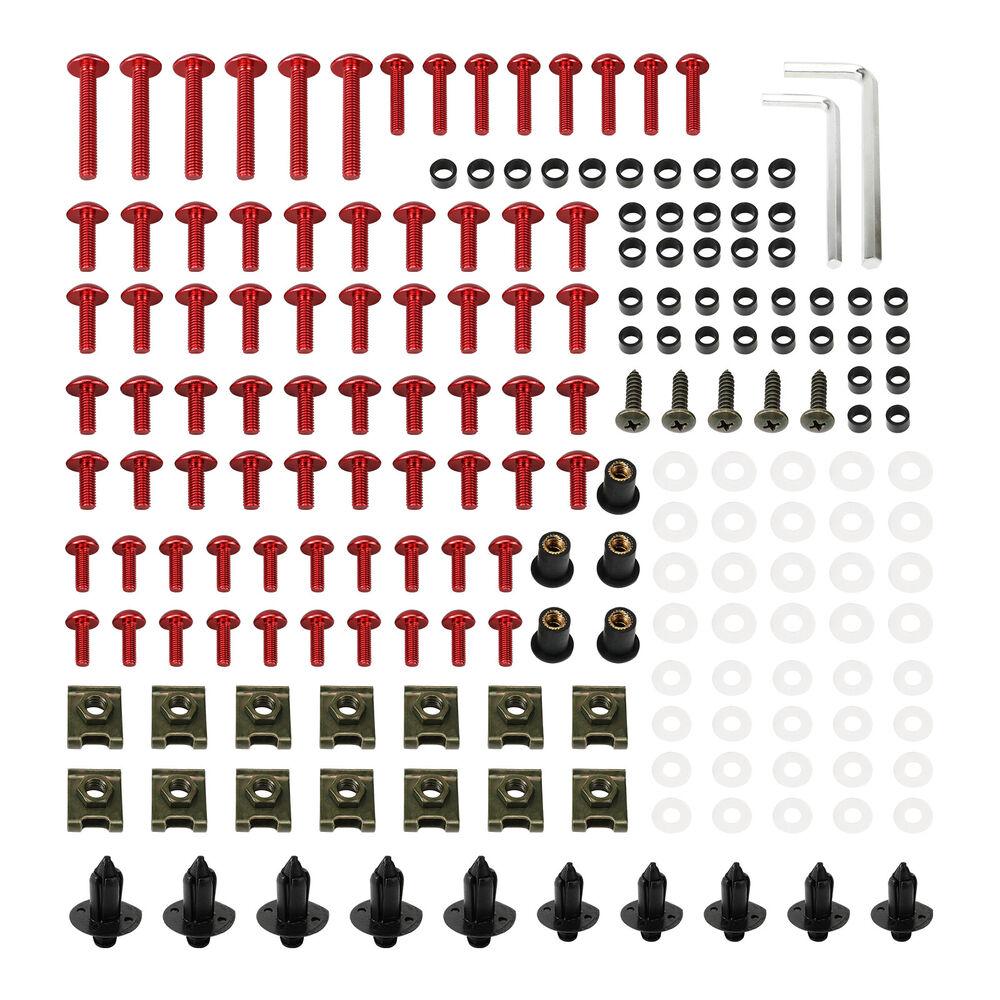 190PCS Motorcycle Windscreen Fairing Bolts Fastener Clip Screws Kit For SUZUKI GSXR 600 750 1000 K1 K2 K3 K4 K5 K6 K7 K8 K9 K10