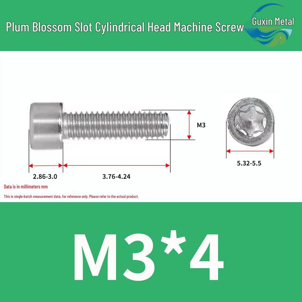 304 Stainless Steel Torx Head Machine Screws M1.6-M3