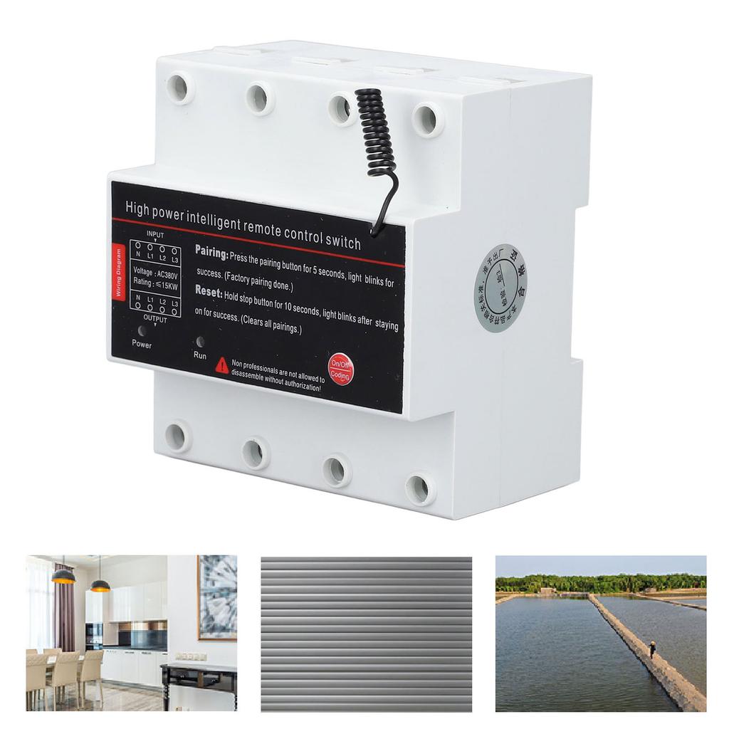 Chytré dálkové ovládání, 3fázové inteligentní napájení s dosahem ovládání 3 km, AC380V, pro rolovací vrata, čerpadla, garážová vrata