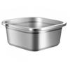 Stainless Steel Square Bowl 20cm 22cm 24cm Silver Kitchen Storage Container For Washing Vegetables Serving Soup Mixing Dough