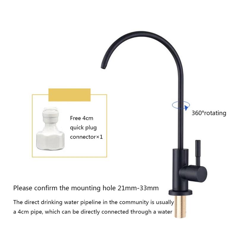 Drinking Water Faucet Kitchen Bar Sink Faucet Stainless Steel Water Filter Faucet for Drinking, Kitchen Cooking