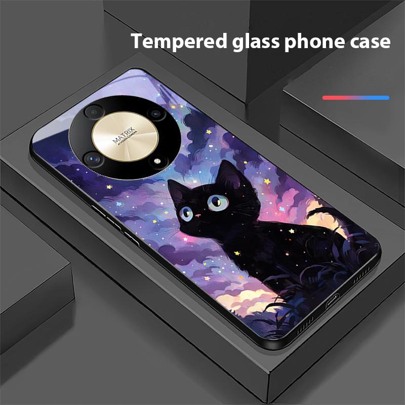 

Милый маленький котик для Honor Magic 6 50 70 90 Lite X7b 200 Pro Nova 10 Nova 5T X6 P30 Pura 70 Ultra Чехол для телефона из закаленного стекла For Pura 70 Ultra