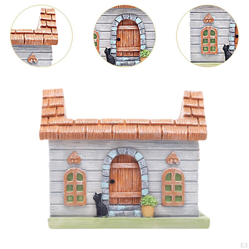 Chinese House Flowerpot Plant Pot Decoration Collection Housewarming Gift Statue with Drainage Hole
