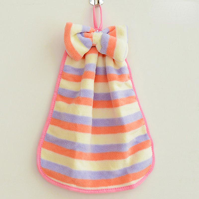 Závěsná utěrka Coral Velvet Bow Silná savá kuchyňská utěrka z jemného vlákna