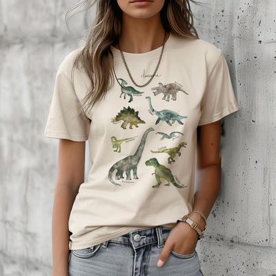 Dinosaur T-shirts Women Designer Y2K Harajuku T Shirt Girl Graphic Anime Designer Clothes