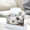 Elegant Silver Electroplated Sturdy Resin Tissue Holder Enhancing Living Room or Office Ambiances Decoration Use