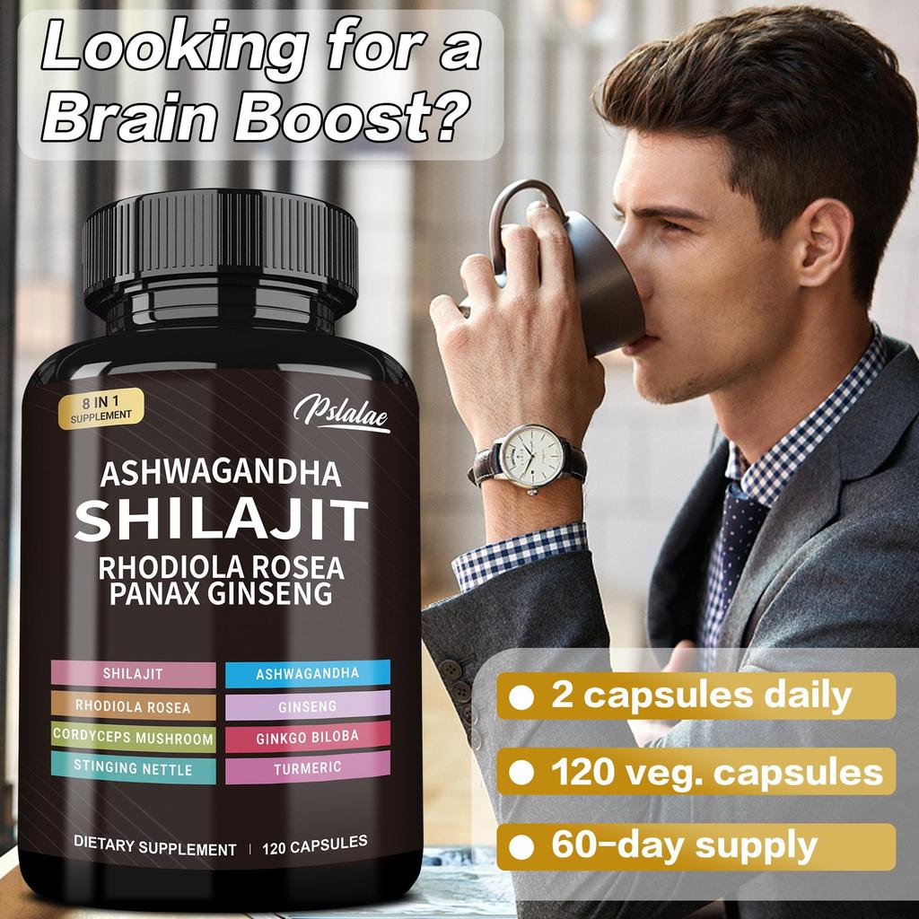 SHILAJIT, 120 kapszula, agyi táplálékkiegészítő, tisztítja a szellemi ködöt, tiszta gondolkodás, javítja az agyfunkciót, Alkalmas felnőtteknek, tinédzsereknek és időseknek
