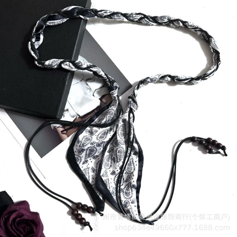 

Шелковый шарф плетеный пояс, аксессуары женский богемный стиль пояс-веревка, декоративный с джинсами юбкой ленточный пояс