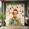 1pc Merry Christmas Highland Cow Print Waterproof Shower Curtain Bathroom Partition Privacy Multi Size 12 Hooks Easy Install