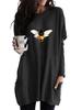 Women's Long Tunic with Pockets Loose Fit Fashion Printed Logn Sleeve Top Women's Sweatshirt