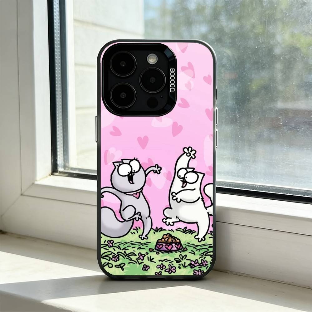 S-Simons And C-Cats Phone Case For iPhone 17,16,15,14,13,12,11 Plus,Pro Max,XS,Colorful Silver Black Cover