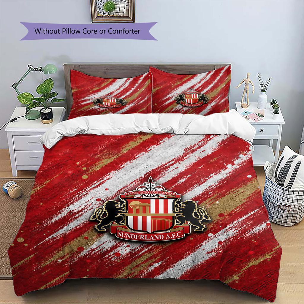 Sunderland A.F Pattern Bedding,Quilt Set Quilt Cover Pillowcase Home Birthday Gift(1 * Duvet Cover + 2 * Pillowcase, Without Core)