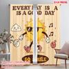 2pcs 2D Flat Printing Window Treatment Curtains Sunny Day Smile Quote Polyester Without Electricity Family Party Use for