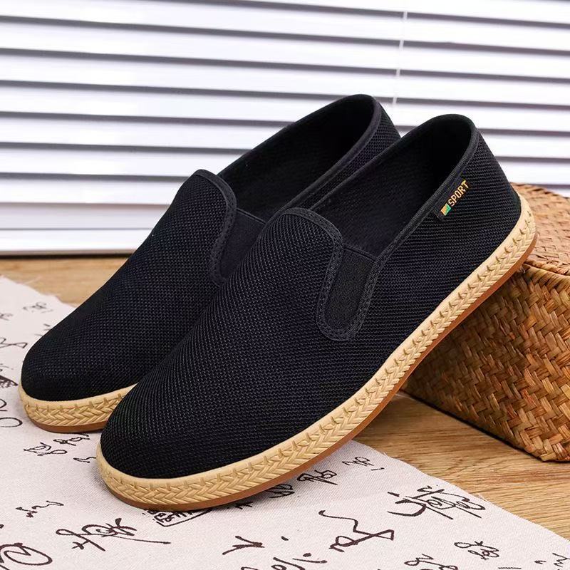 New cloth shoes men's breathable casual lightweight wear-resistant non-slip sweat-absorbing wormwood cloth shoes men's shoes