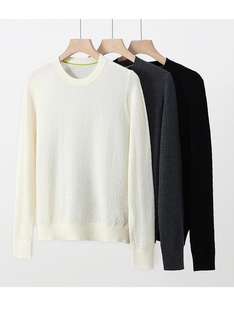 2026 Spring/Summer Loose Round Neck Long Sleeve Thick Wool Knit Sweater