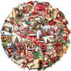 50 Pieces Transparent Cartoon Retro Christmas Sticker Pack - Waterproof Clear PET Decals for Journal, Guitar Notebook Decoration