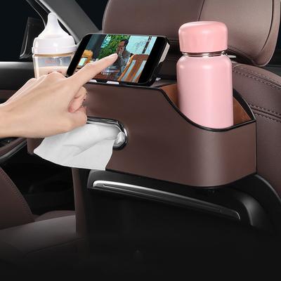 Car Seat Back Organizer With Cup Holder,tissue Box, And Cell Phone Holders Car Headrest Rear Seat Multifunctional Storage Box