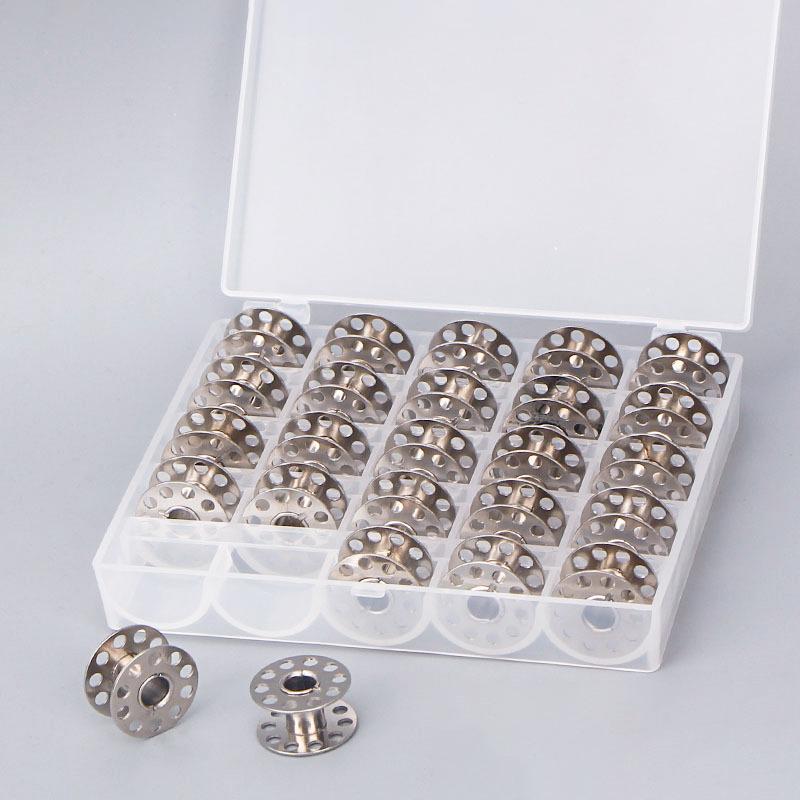 25Pcs/Set Plastic Threads Bobbins Sewing Machine Spools with Storage Box for DIY Embroidery Accessories Household Sewing Tools