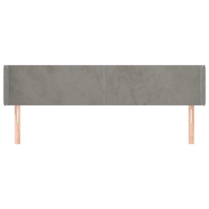 VidaXL Headboard with Ears Light Grey 203x16x78-88 Cm Velvet3118554