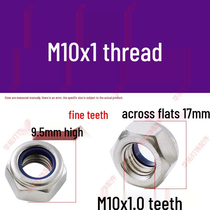 Blue Nylon Self-Locking Anti-Slip Hex Nut with Fine Thread