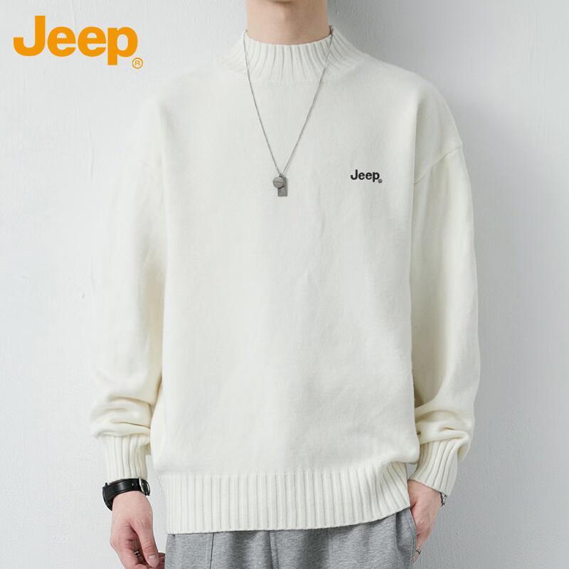 JEEP Men's Thermal Mock Neck Long Sleeve Knit Sweater