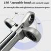 6 In1 Multifunctional Torque Double Head Reversible Ratchet Combination Spanner Set Chrome Vanadium Steel Ratchet Folding Wrench