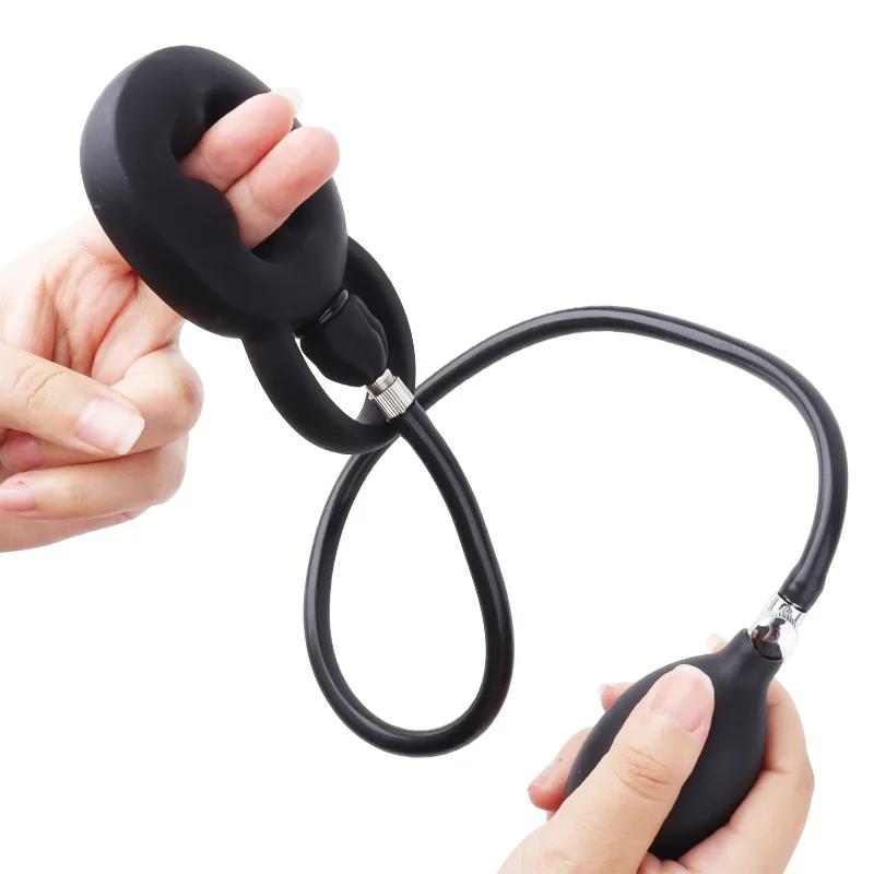 Anello per Pene Gonfiabile Ritardo Eiaculazione Anello per Pene Miglioramento Erezione Silicone Liquido Allenamento al Flirt Masturbatore Maschile Giocattoli Sessuali