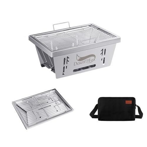 Folding stove, BBQ grill, igt stove, campfire stand, compatible with igt tables, three height adjustment levels, two stainless steel rods, quick deplo
