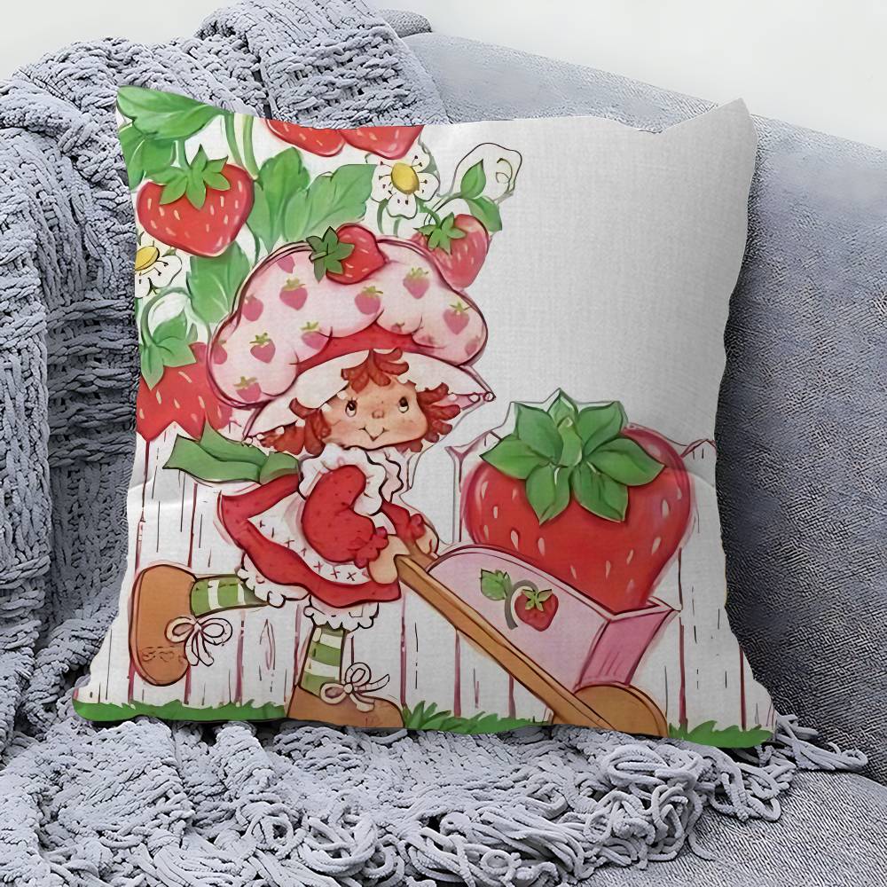 S-Strawberry-shortcake Girl Pillowcase Toon Gift Cushion Cover Bedroom Home Sofa Chair Seat Decor Pillow Case