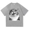 Y2k Funny Cat Meme T Shirt I Do Not Think Therefore I Do Not Am Men/women Clothing Harajuku High Quality Tops Cotton Tshirts