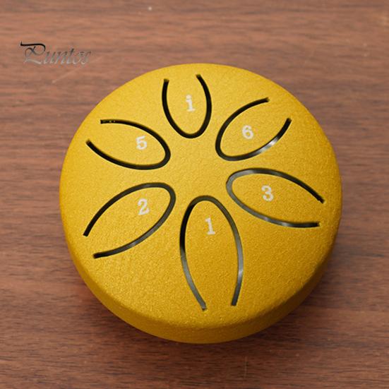 Steel Tongue Drum for Kids 3 Inches 6 Notes Mini Rain Drums Outside Rain Music Maker with Mallets And Music Book for Garden Camping Meditation Yoga