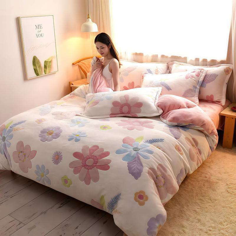 WOSTAR Winter Warm Plush Quilt Cover 220X240 Fluffy Velvet Fleece Luxury Double Bed Duvet Cover Couple Bedding Set King Size