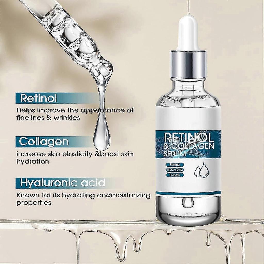 Retinol Serum for Face with Hyaluronic Acid & Collagen, Anti-Aging Face Serum for Women & Men | Reduces Wrinkles, Skin Smoothing, Pore Tightener & Hyd
