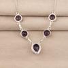 Natural Amethyst Gemstone 925 Sterling Silver Handmade Women Jewelry Designer Necklace 16-18" For Gift RN-3-6