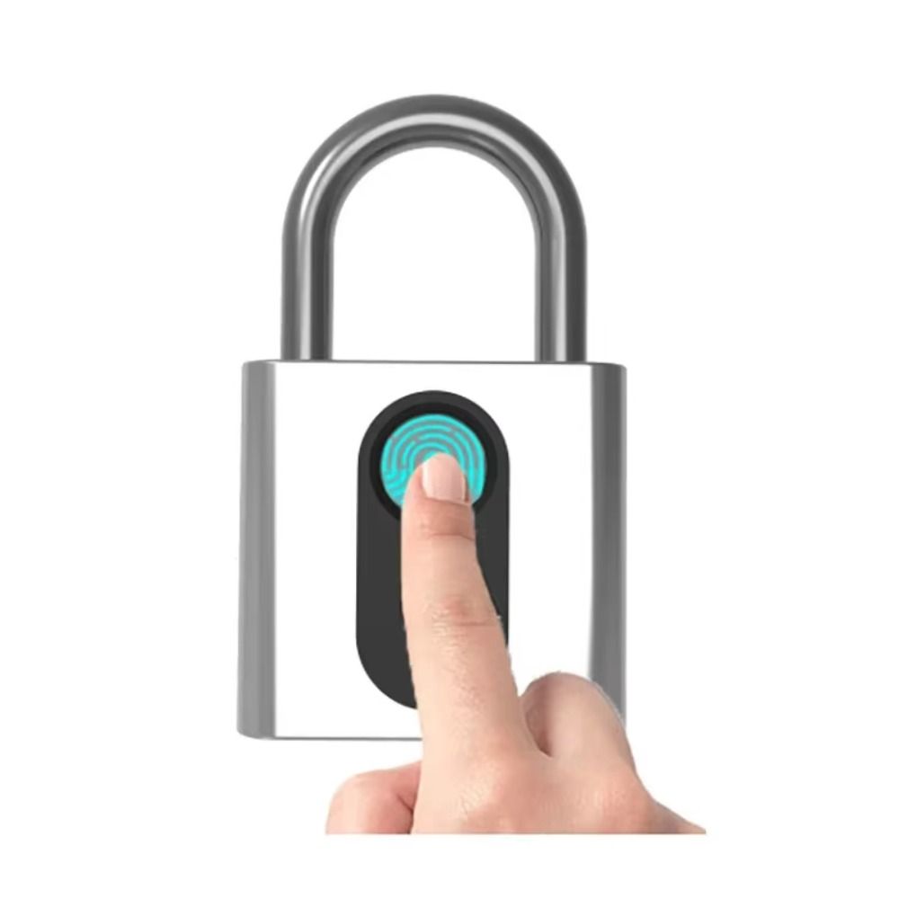 Portable Keyless Fingerprint Lock USB Charging Waterproof Smart Padlock Zinc Alloy Anti-theft Electronic Door Lock House Unlock