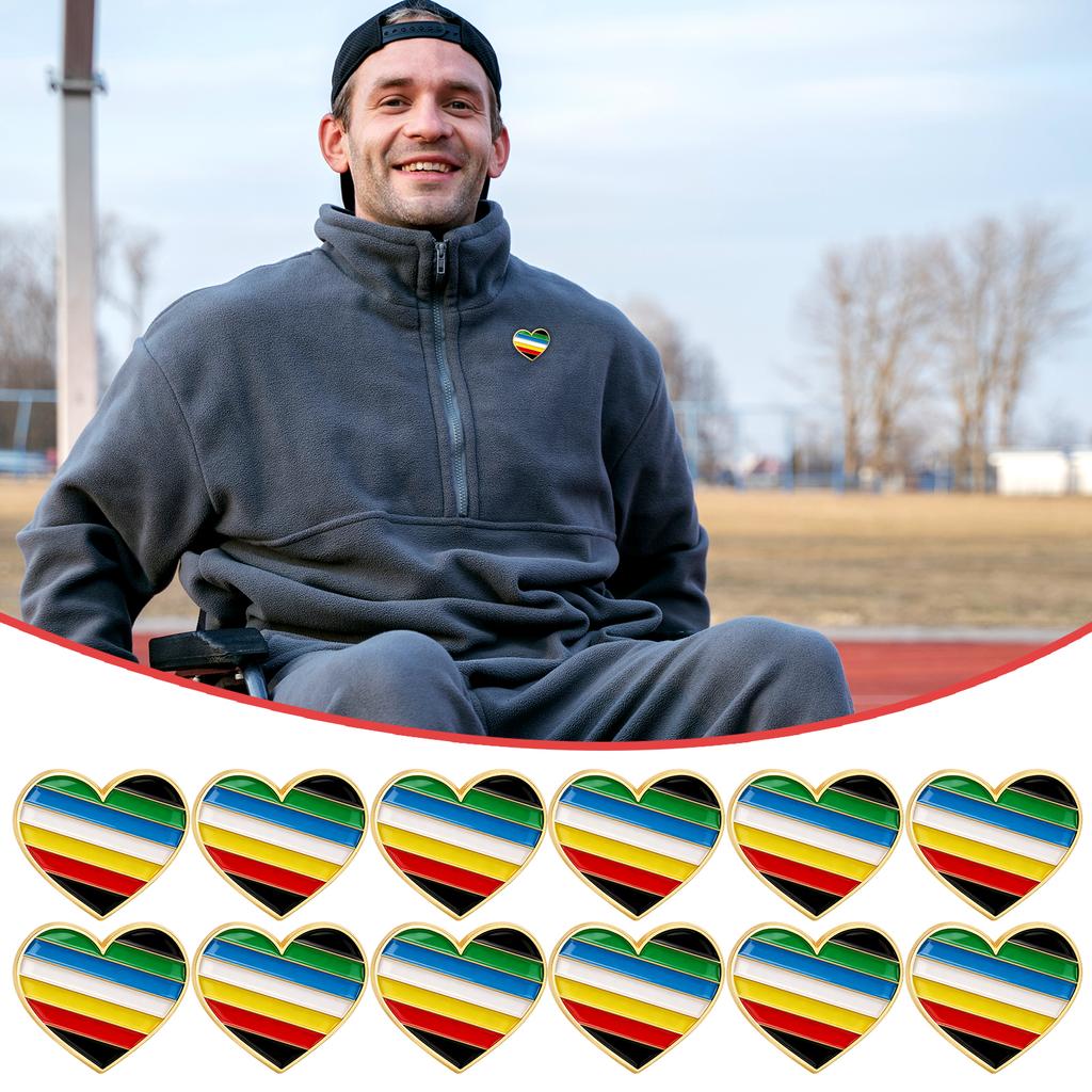 36 Stuks Gehandicapten Trots Maand Hart Speldjes Grootverpakking Hart Regenboog Speldjes Hij-Kunst Regenboog Broche Speld Vrouwen Mannen Juli Feest Decoratie Voor