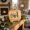 Regalo di Compleanno Personalizzato Cornice Foto TV in Legno, Display da Tavolo e Auto 2 in 1, Ornamento Rustico da Tavolo per Auto, Ornamento per Specchietto Retrovisore, Memoriale Vintage