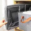 2 PCS Large Capacity Foldable Storage Box Cationic Fabric with Sturdy Steel Frame Support,  Perfect for Storing Clothe Jeans